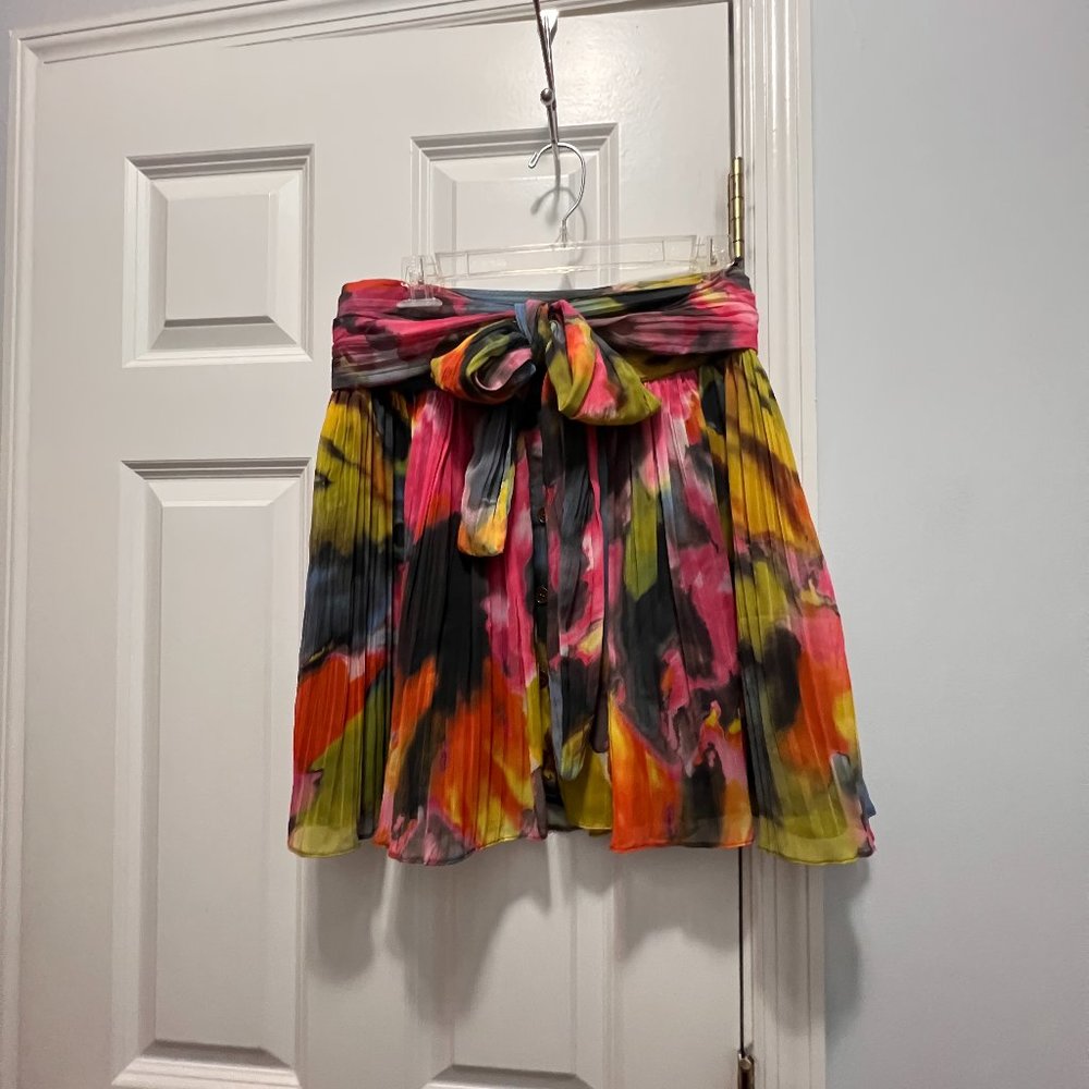Walter by Walter Baker size 4 rainbow tie dye pleated skirt